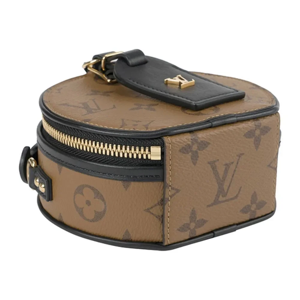 Louis Vuitton Reverse Monogram Boite Chapeau Souple Canvas Shoulder Bag Brown - Picture 3 of 8